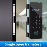Digital Glass Door Lock Bluetooth Fingerprint Keyless Smart Phone Attendance.