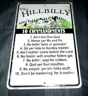 **THE HILLBILLY 10 COMMANDMENTS Metal Sign #02 - NEW**