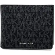 NWT Michael Kors Men's Cooper Billfold with Passcase Wallet ,Black-OS
