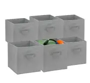 Foldable Cube Storage Bins - 6 Pack - Decorative Fabric Storage Cubes are Col...