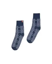 check-jacquard ankle socks One size blue