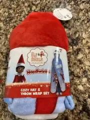Elf On The Shelf Just Chillin’ Cozy Hat & Throw Wrap Set Christmas Blanket