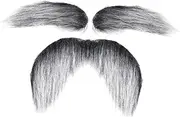 Ｓｉｍｈｏａ Mustache Eyebrows Costume Gear for Carnival Events, Gray White