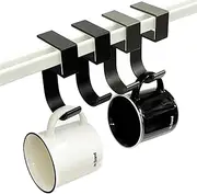 Wondora Set of 4 Desk Accessories, Desk Handbag Holder, Handbag Holder, Table, Hooks, Non-Slip Bag Hooks for Desks, Offices, Restaurants, Bars (Black)