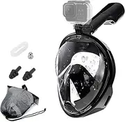 Full Face Snorkel Mask, Snorkel Mask, with Removable Snorkeling Holder, Collapsible. 180° Field of Vision Diving Mask, Anti-Fog and Anti-Leakage Adult Diving Equipment