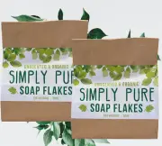 UNSCENTED & ORGANIC SIMPLY PURE SOAP FLAKES FOR WASHING- Natural 2x 500g