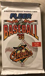 1996 Fleer Baseball Card Team Pack Baltimore Orioles (10 Cards Inside)