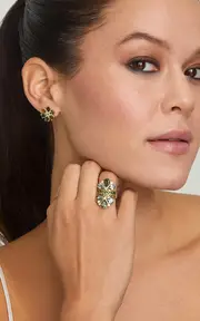 [Jamie Wolf] 18K Yellow Gold Tourmaline and Diamond Ring