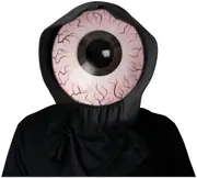 Optic Nerve White Alien Big Eyeball Horror Adult Mens Costume Light Up 1/2 Mask