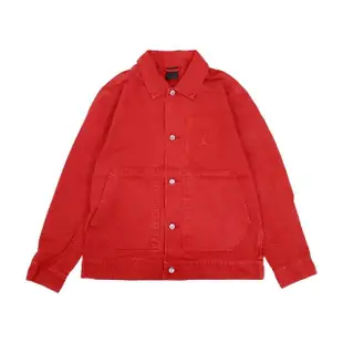 【NIKE 耐吉】外套 Jordan Essentials Chicago 男款 紅 水洗 做舊 襯衫 工裝 夾克(FN4528-604)