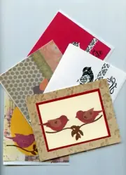 Birds Assorted Handmade Notecards (5 Cards) #398