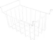 FUNNETOYU Refrigerated Storage Basket Freezer Organizer Wire Freezer Storage Basket Freezer Chest Organizer Freezer Container Freezer Basket Chest Organizer Hanging Kitchen Basket White Iron