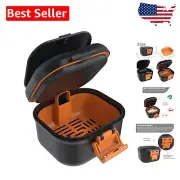 Durable Leak-Proof Denture Bath Box with Strainer & Storage Compartment, 4" X 4"