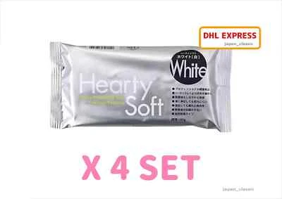 PADICO HEARTY SOFT WHITE AIR DRYING MODELING PAPER CRAFT CLAY 180g X 4 SET