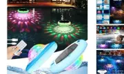 Solar Powered and USB Rechargeable Floating Pool Lights, 6.69 Inch IP68 2 Pack
