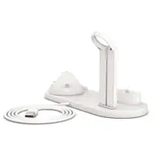 3 In1 Rotatable Wireless Power Converter Multi Function Charging Stand For Iphone Airpods White