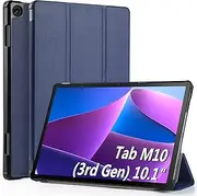 WD&CD Case Compatible with Lenovo Tab M10 3rd Gen 10.1 Inch, Protective Case Ultra Thin PU Leather Compatible with Tab M10 3rd Gen 10.1 Inch with Stand Function and Auto Sleep/Wake, Blue