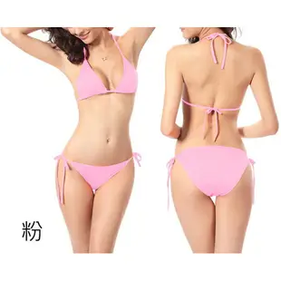 性感綁帶比基尼 比基尼泳衣 bikini 純色比基尼 三點式比基尼 綁帶泳衣 泳衣 泳衣 性感泳衣 【386W】