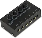 6.35mm Jacks Headphone Amplifier, 4 Channel Headphone Splitter with 4 Headphone Output Port