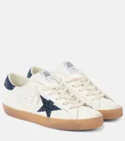 [Golden Goose] Golden Goose Super-Star glitter leather sneakers AU 7 white