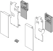 Blum ZI7.0KS0 LEGRABOX Pure Front Fixing Bracket for K Height - Matte Orion Gray