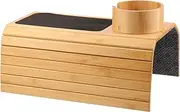 RdjEokf Bamboo 3 in 1 Couch Cup Holder Tray, for Snack Beverage Detachable, Non Slip Sofa Arm Rest Table, Table Couch Cup Holder, for Couch Flexible/Foldable Sofa Tray, Drink Holder