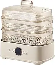 Food Steamer for Cooking, Vegetable Steamer with 3-Tier Stainless Steel Trays, 1200W Electric Steamer, Quick Cooking for Veggies, Meats, Rice, Seafood