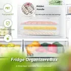 Deli Meat Container for Fridge 3 Layer Bacon Storage Container with Date KoVqC