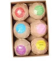 Bath Set 6 Pack Bubble Balls for Spa Bath Relaxation and Exfoliating Natural Epsom Salt of Dye Vegan for Relaxation