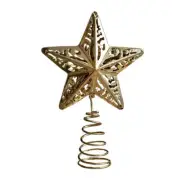 Metal Christmas Tree Topper Glittered Gold Star Hallow Tree Topper Holiday Party