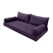 V2 Velvet Daybed Mattress Pillow Cover Complete Set Contrast Pipe Twin AD339