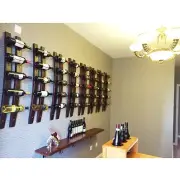 Wall Mounted Wine Racks Rustic Barrel Stave Hanging Wine Bottle Holder Wooden...