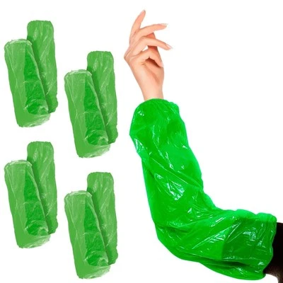 Green Disposable Arm Sleeves 18" 2000 Pack Waterproof Polyethylene Protectors
