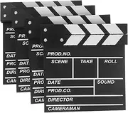 Gadpiparty 4pcs slate clapperboard prop film movie clapperboard creative photo props english version clapper board party prop film clapper photography props movie supply wooden groceries 20x