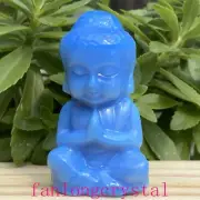 1pcs blue Opalite Buddha Quartz Crystal Skull Carved Figurines 2.3"