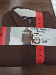 The B.C. Clothing Co Waffle Knit Mens Medium Brown Pull Over