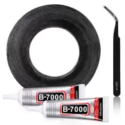 2Mm X 50 M Adhesive Sticker Tape, Tweezers, B7000 Adhesive Glue for Use in Cell