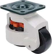 Leveling Stem Casters, Adjustable Height Plate Stem Mount Leveling Machine Caster Wheel with 75mm Wheel and Rubber Base, Heavy Duty Rotating Retractable for Workbench