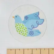 Eye Candy Hand painted needlepoint canvas Scandia Dove bird modern peace ornamen
