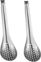 NOLITOY Ergonomic Handle Small Stainless Steel Colander Spoons Caviar Spoon for Restaurant Home