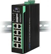 LINOVISION Industrial 8-Port Full Gigabit Solar POE Switch with DC9.5V-57V to DC48V Voltage Booster, IEEE802.3at, 240W Total Budget, Power Supply for Solar/RV Truck/VoIP Systems