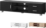 ALFORDSON TV Cabinet Stand with 2 Drawers, 2 Shelves and Storage Cabinet, Modern Furniture Entertainment Unit for Living Room, Multimedia Centre, 120 x 30 x 30cm, Black
