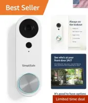 Doorbell,1080p - Compatible with Home Security System - Latest Gen