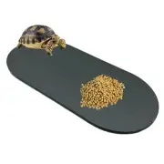 Reptile Basking Platform 11.2''x5.7'' Turtle Rock Slate Food Bowl Feeding Dish