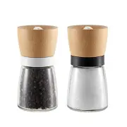 Wooden Salt and Pepper Grinder Adjustable Coarseness Ceramic Wood black white
