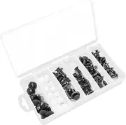 MUCKLILY 50PCS Car Push Pin Rivet Fastener Kit Durable Black White Retainer Clips for Easy Installation for Bumper Replacement Wear Resistant Accessories