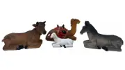 Navidad Animalitos Para Pesebre 4 Pcs Set Vaca,Camello,Mula Y Cordero Nativity