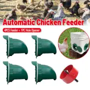 5PCS Automatic Chicken Feeder Poultry Feeding Cup Trough Drinker Set Hen Coop