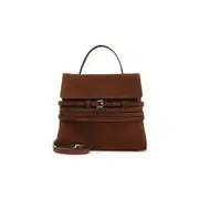 [Moschino] Moschino-Brown Suede Leather Handbag-Donna OS OS