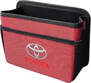 WaterproofHanging car garbage bag barrel,Premium Oxford cloth,Tear-resistant,Stain-resistant and Durable,Must-have for online car-hailing,Universal Auto accessories (Red, For Toyota)